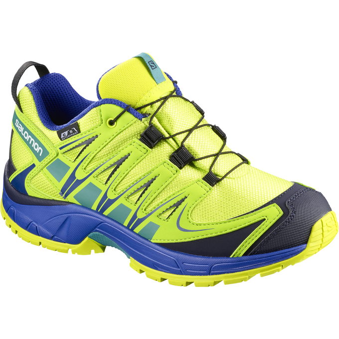 Salomon Singapore Kids Trail Running Shoes - XA PRO 3D CSWP J Yellow/Blue | 18630-MNYB